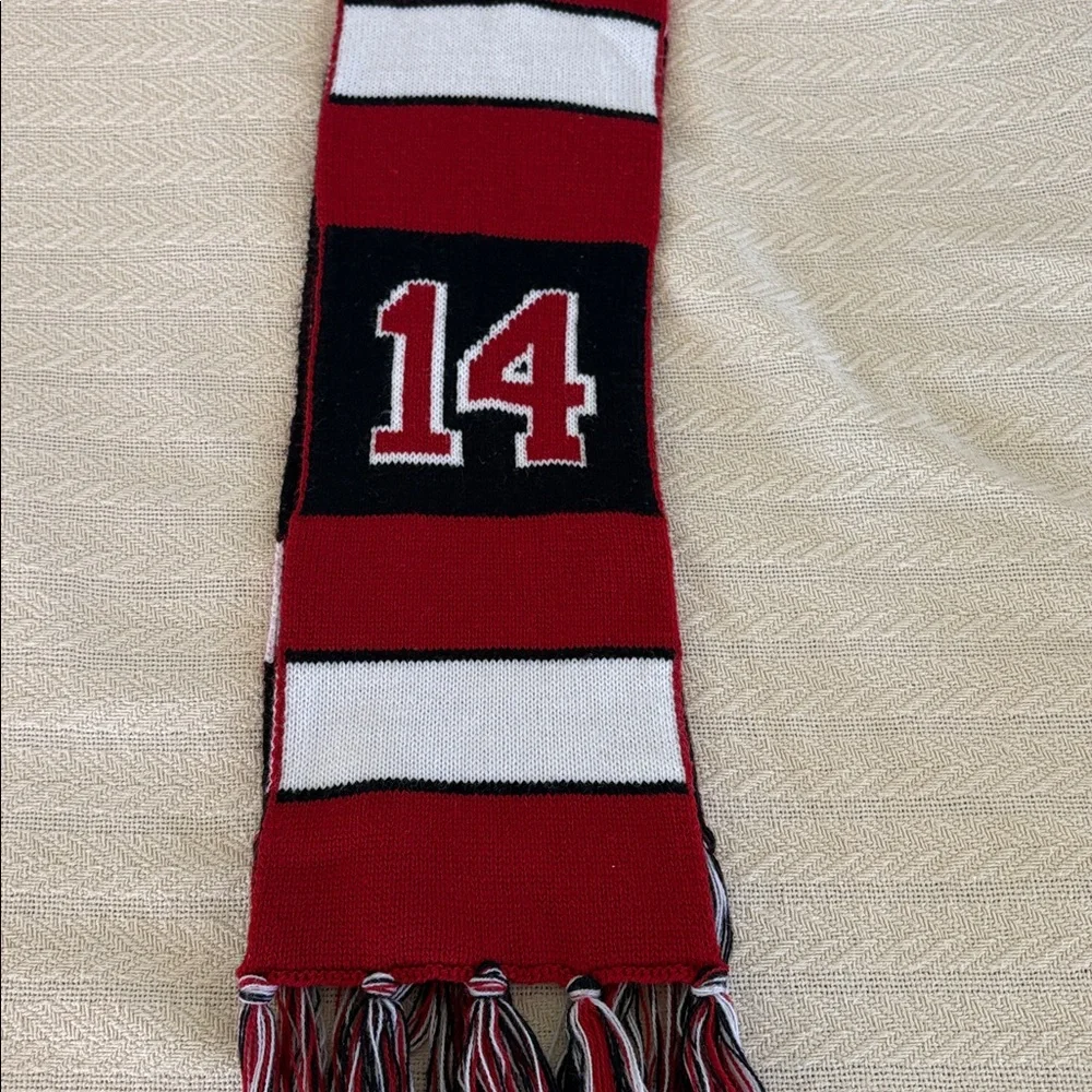 Claire’s Red and White Team Spirit Scarf 84 in. Length 6 1/2 in. Width